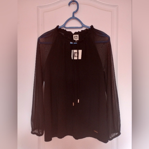 NWT Anne Klein Blouse Black - Picture 5 of 7